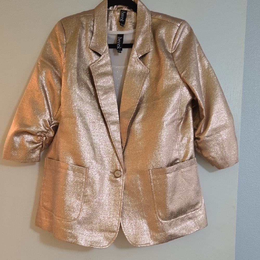 Berek Rose Gold Blazer with Tailored Silhouette and Structured Shoulders